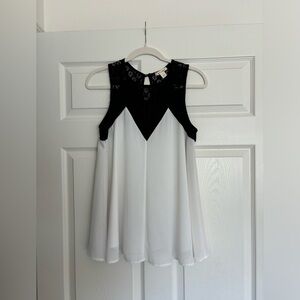 Francesca’s Black Lace and Chiffon Blouse
